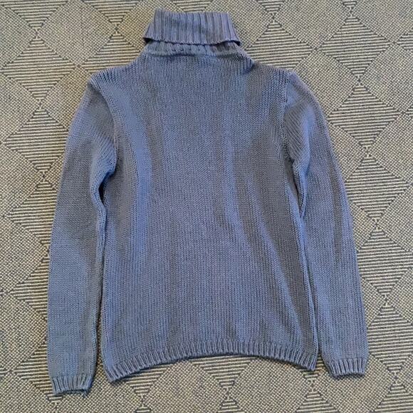 Charlotte Russe Sweater Knit Turtle Neck Sweater Size Large Blue Sweater - Picture 4 of 4